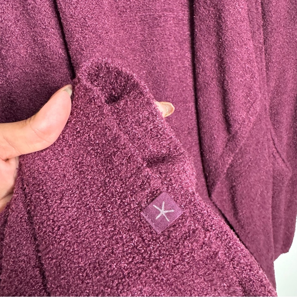 Barefoot Dreams Cozychic Lite Cardigan Berry Burgundy Size S/M Loungewear - Picture 7 of 12